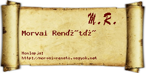 Morvai Renátó névjegykártya