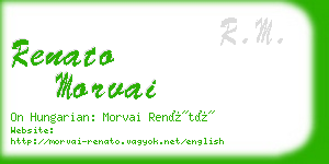 renato morvai business card